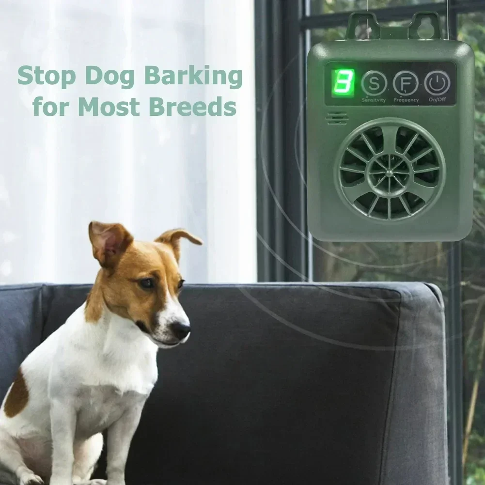 

Ultrasonic Electronic Dog Repeller, 4 Adjustable Level Pet Anti Barking Waterproof Prevent Dog Barking Safe Training Equipment