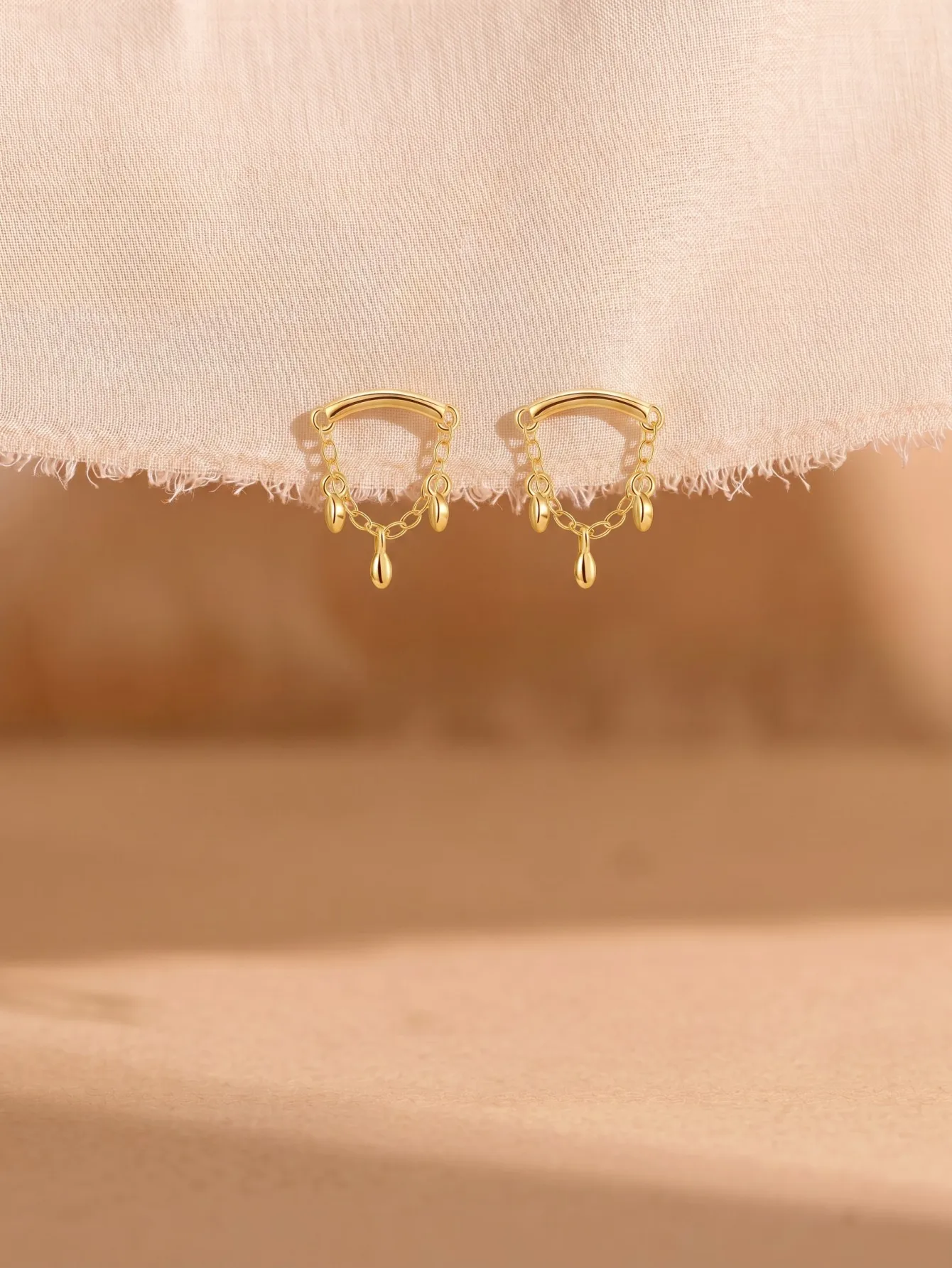 S925 Sterling Silver Teardrop Tassel Drop Earrings, 18K Gold Plated Dangle Jewelry with Gift Box for Women Daily Wear