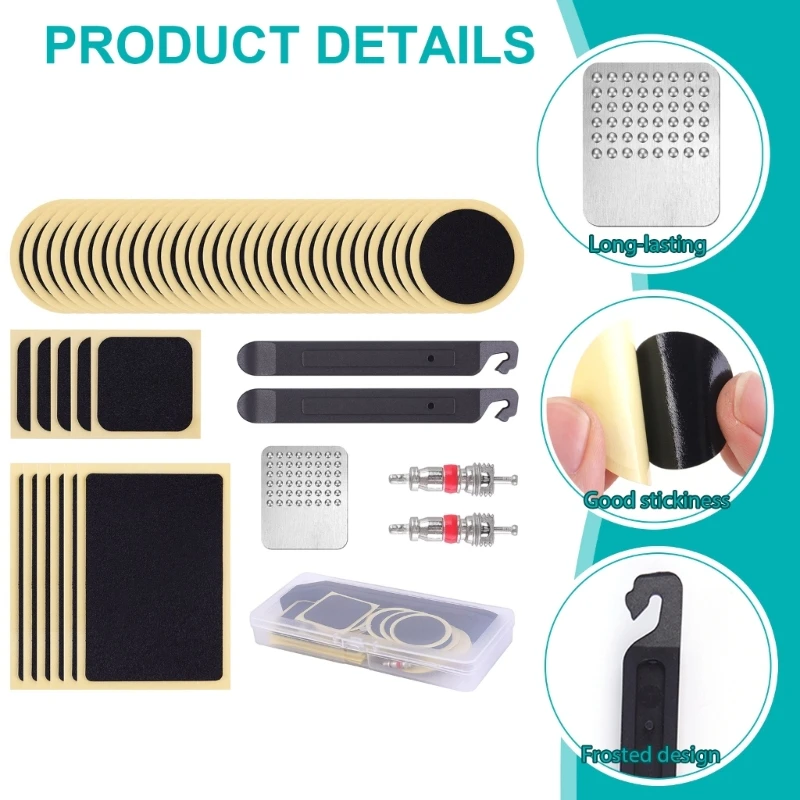 Bicycles Tire Puncture Repair Set Puncher Repair Set Bikes Inner Tube Patches Set Self-Adhesive Puncture Repair Patches