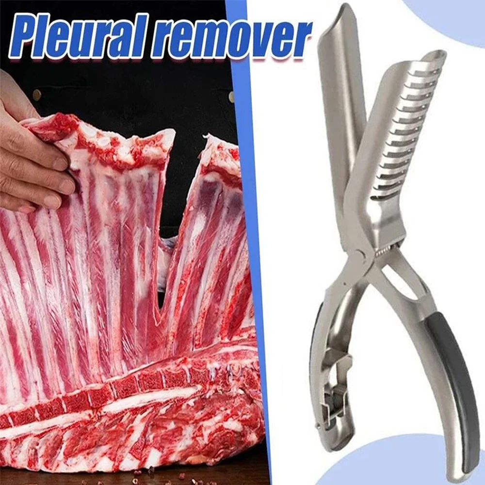 Pro Rib Membrane Remover Tool Edelstahlbesatz mit gebogener Klinge und ergonomischem Griff, spülmaschinenfest für einfaches Grillen