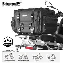 Rhinowalk Motorcycle Back Seat Bag Waterproof 19L-80L Large Universal Motor Tail Back Saddle Bag Pannier Case For ADV Scooter