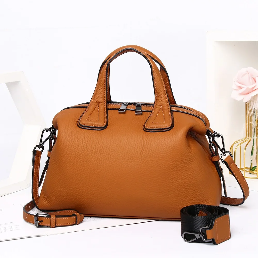 Imagem -04 - Nova Marca Famosa Designer de Moda Feminina Tote Bolsa de Couro Genuíno Hobos Grande Capacidade Ombro Crossbody Bolsas Preto