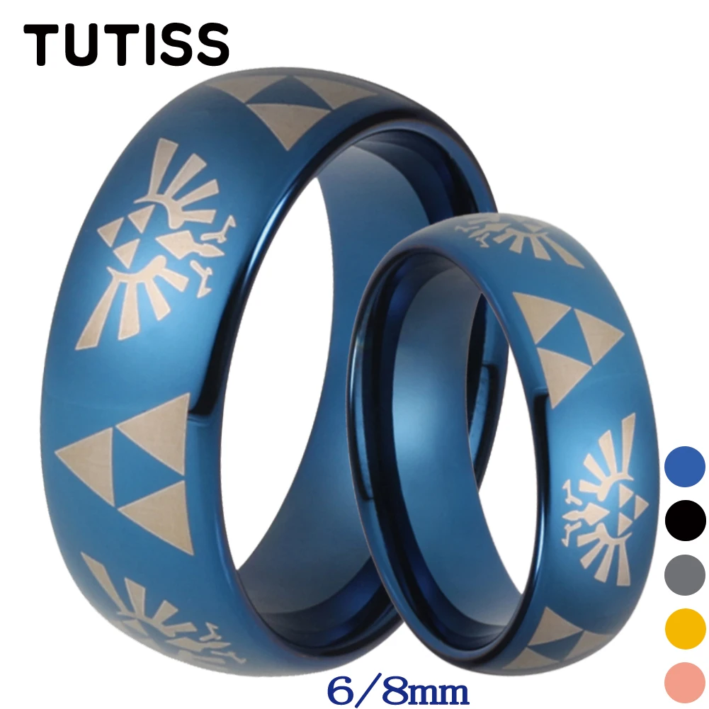 

TUTISS 8mm Men Women Classic Tungsten Engagement Wedding Band Unique Pattern Laser Engraved Nice Quality Comfort Fit