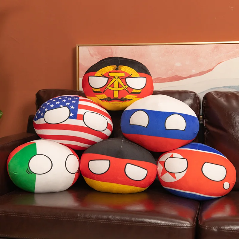 20-30cm Kawaii Polandball peluche bambola farcito Country Ball USA urss francia RUSSIA regno unito corea del sud giappone EU CANANDA italia regalo