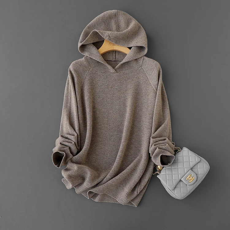 مريح طويل Sve محبوك الصوف هوديي المرأة مستقيم قطع ربيع الخريف Sle عارضة تخفيف Faion قطعة واحدة #2