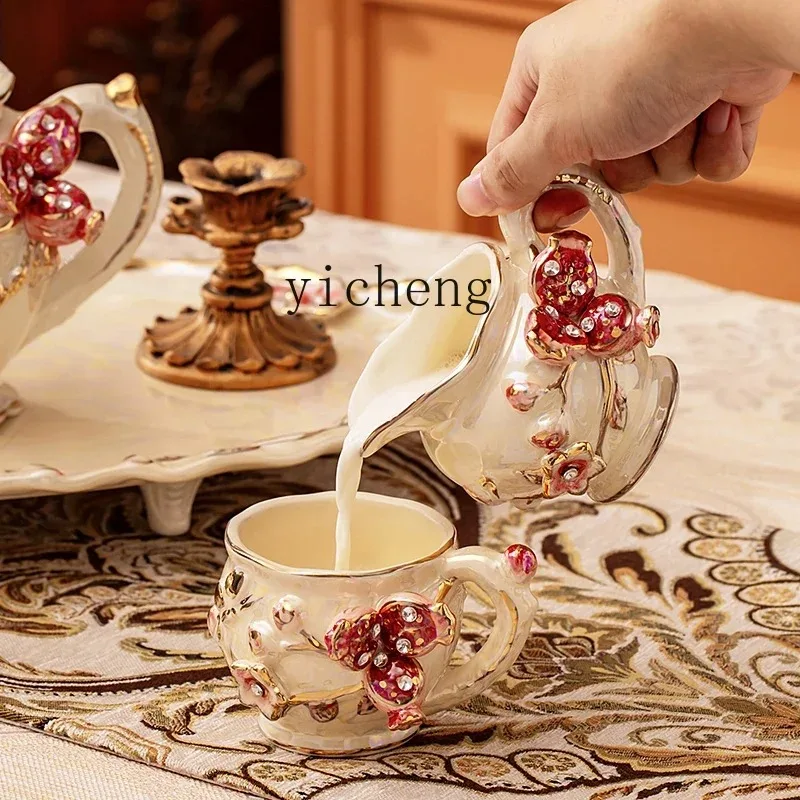 

BJ-1 high-end ceramic coffee set, coffee cup, European luxury English afternoon tea set
