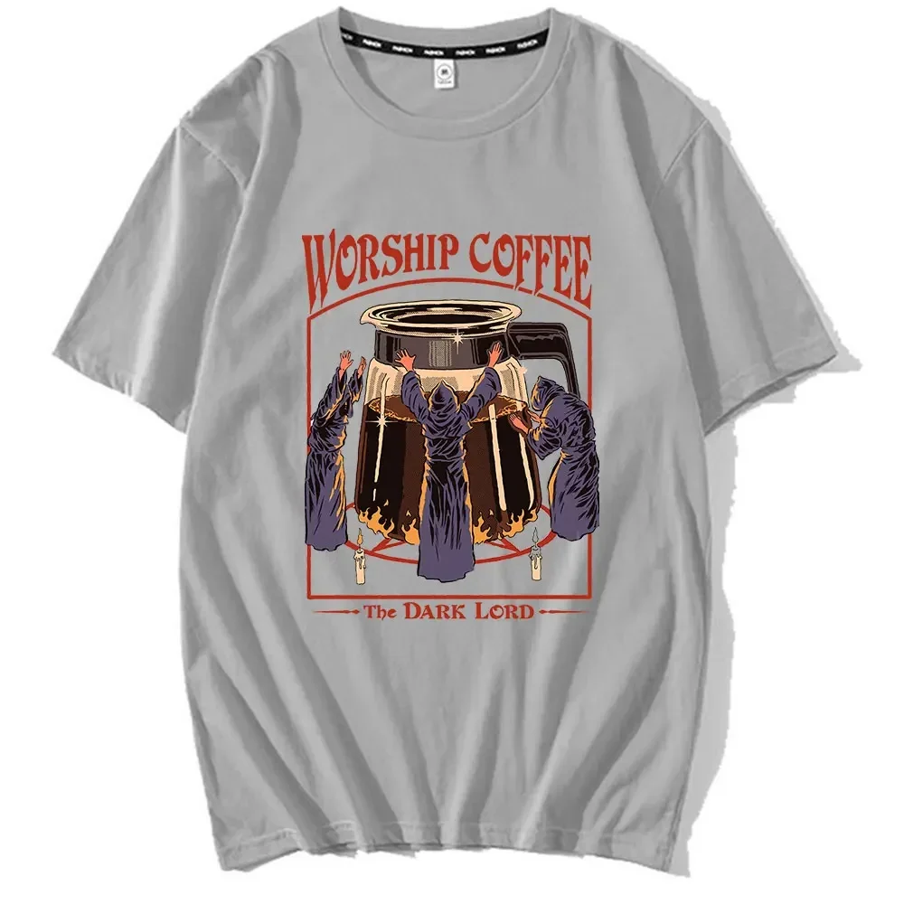 202 1hot Sale Popular Style Couple Tshirts Worship Coffee Printed High Quality Unsiex T-shirts Oversize Cotton Comfortabled Tees