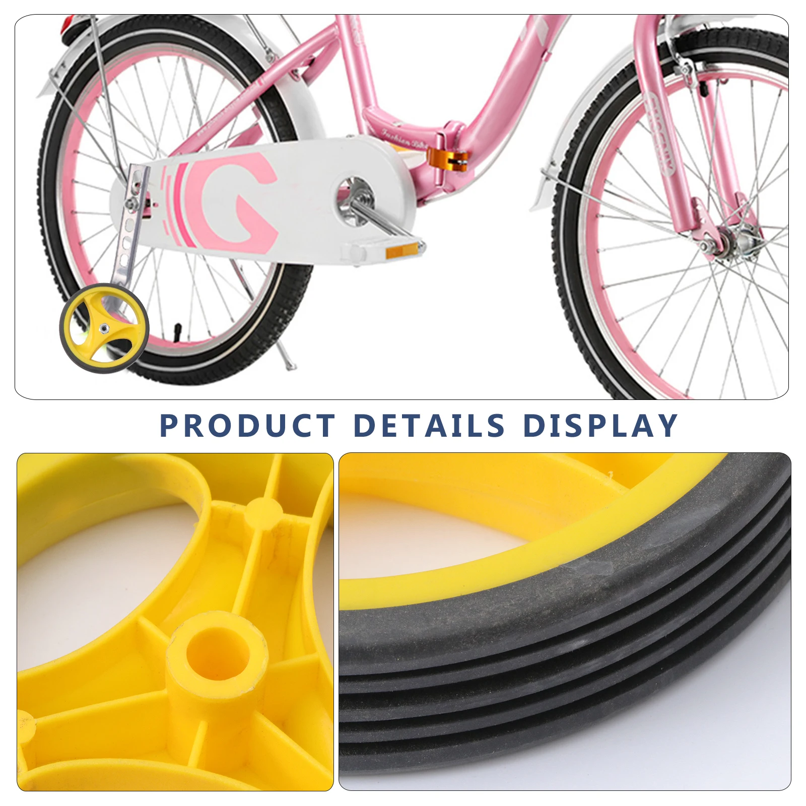 1Set Adjustable Bike Auxiliary Wheels High Strength Durable Bike Training Wheels Stabilizer Balance Support