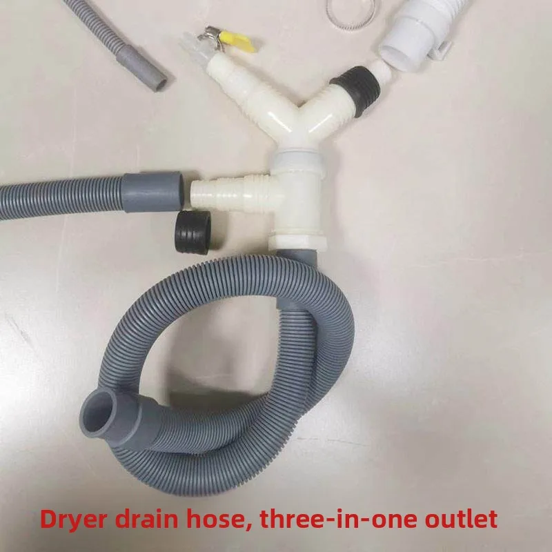 Washing machine dryer sewer pipe two-in-one connector balcony washing and drying set drain pipe two in one out tee head