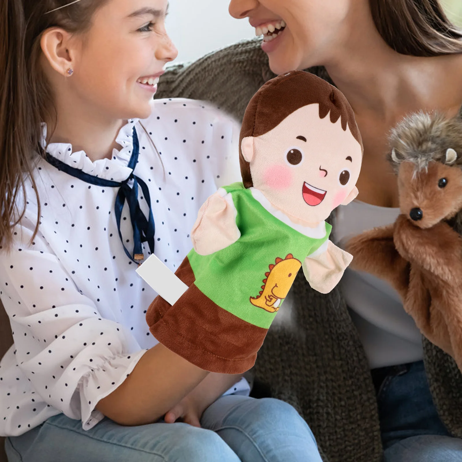 หุ่นมือสำหรับเล่าเรื่อง 2 ชิ้น ของเล่นตัวการ์ตูนสร้างสรรค์เหมือนจริง ของขวัญสำหรับเด็ก เล่นเพื่อการศึกษา