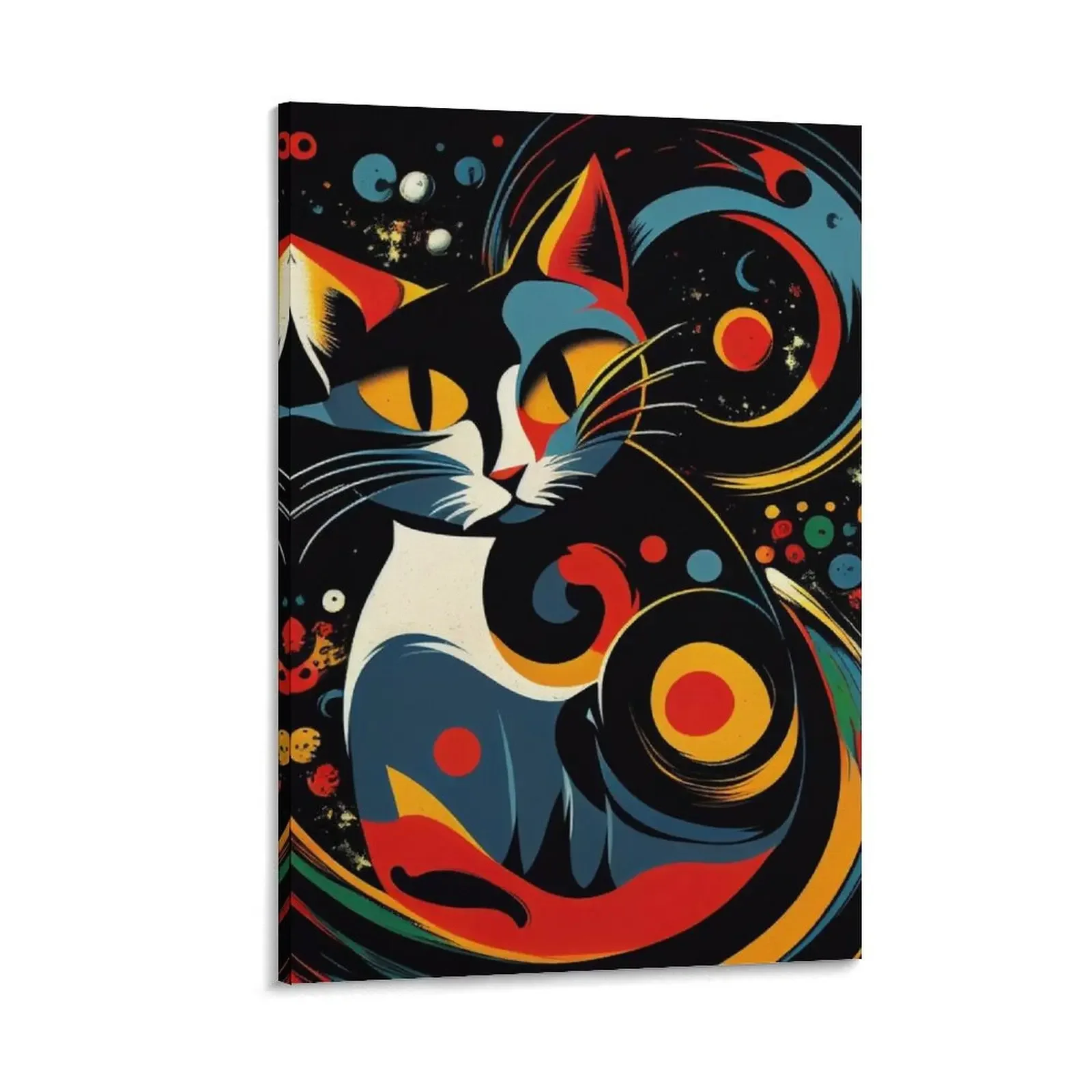 

Mid Century Colorful Cat 6. Abstract Wall Canvas Print Art Canvas Painting photos for living room japanese room decor