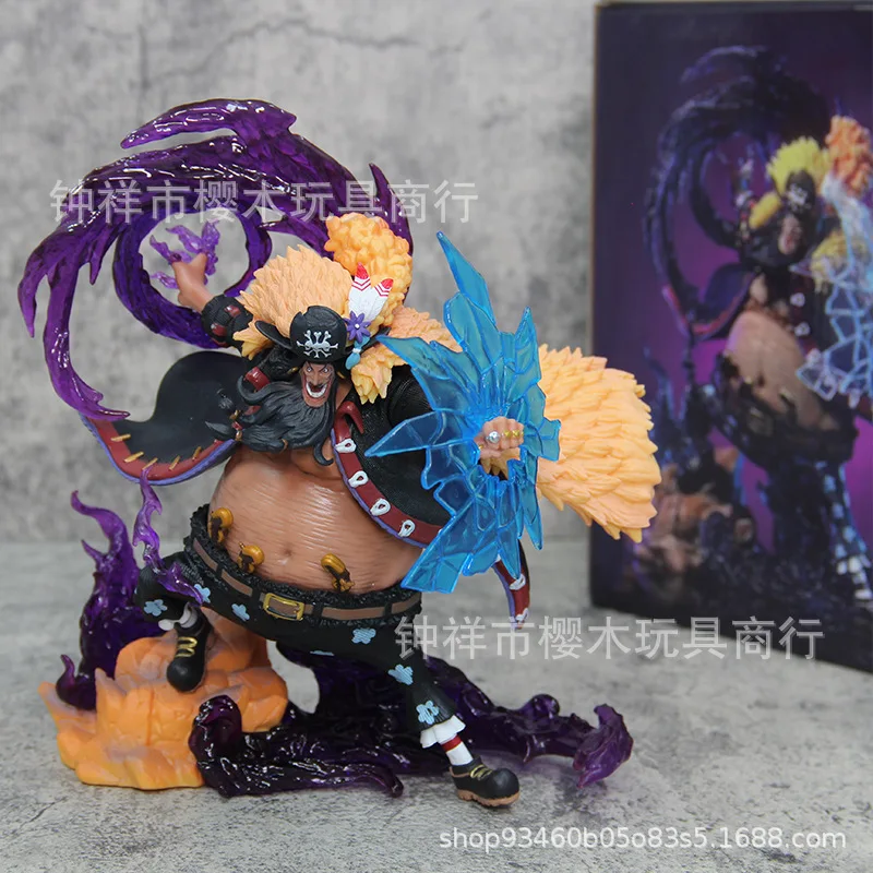 22cm One Piece New Old Four Emperors Blackbeard Gk Statue Collectible Figure Room Decoration Gift Anime Fans Display