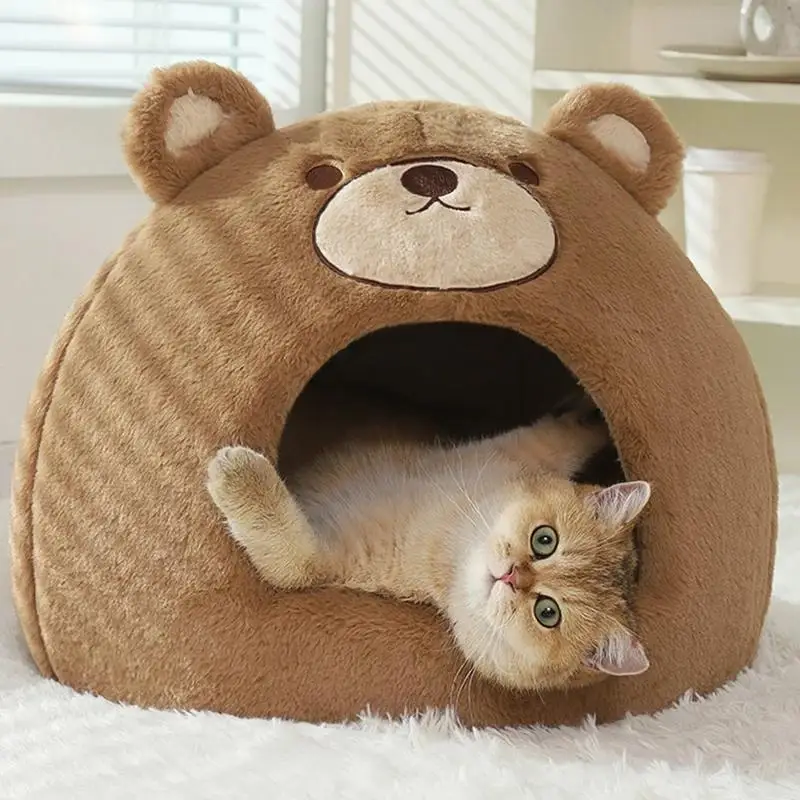 Winter Cat House Super Warm Pet Bed Windproof Nest for Small Dogs Puppy Cat Sleeping Bed Soft Cat Cave Pet Supplies