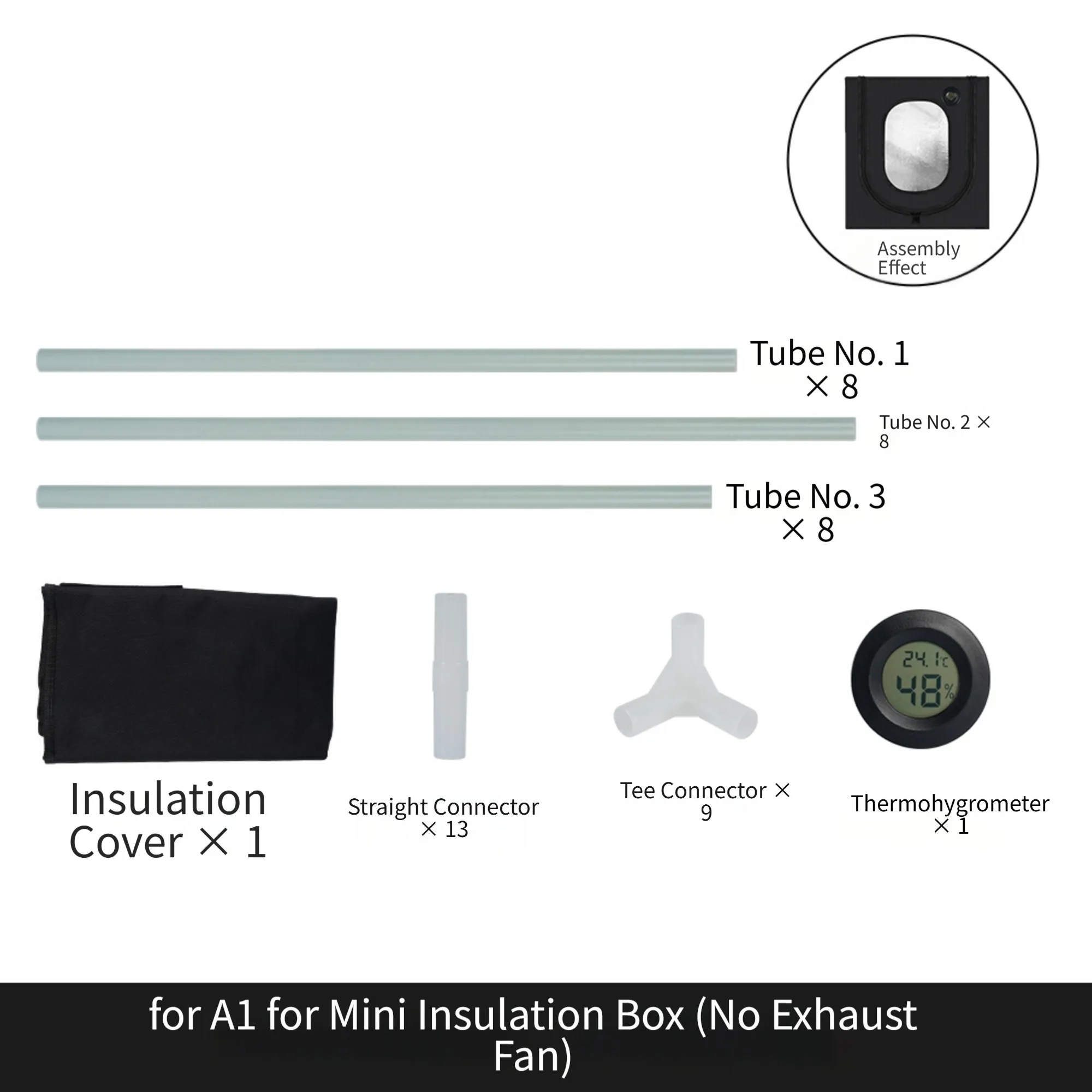 Insulated For 3D Printer Enclosure for Bambu Lab For A1 Mini Aluminum Foil Thermal Cover with Thermometer Hygrometer