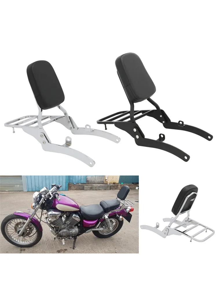 Motorfiets Afneembare Achterpassagier Sissy Bar Rugleuning Kussen Bagagerek Voor Yamaha Virago 400 535 XV400 XV535 Alle Jaar - afbeelding 2