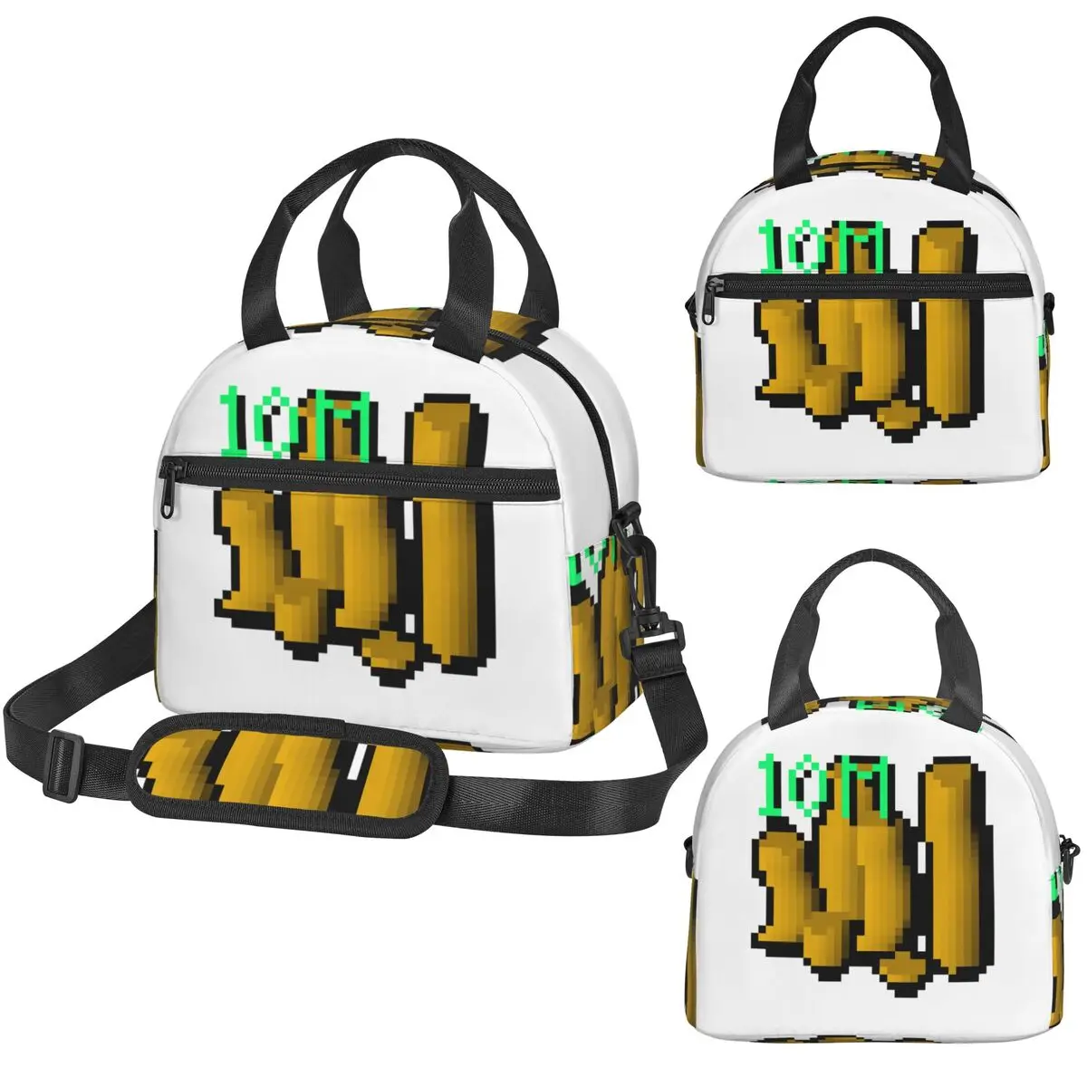 

10m Coins - Термосумка для обедов Runescape для детей, школьная термосумка-холодильник, портативная сумка-тоут для ланчей