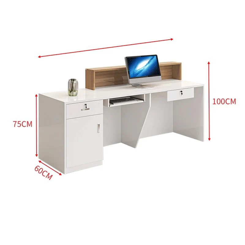 تخزين جمالي مكتب الاستقبال ديكورات مكتب الاستقبال الحديث مكتب الاستقبال مكافحة أمين الصندوق الأثاث التجاري الفاخر