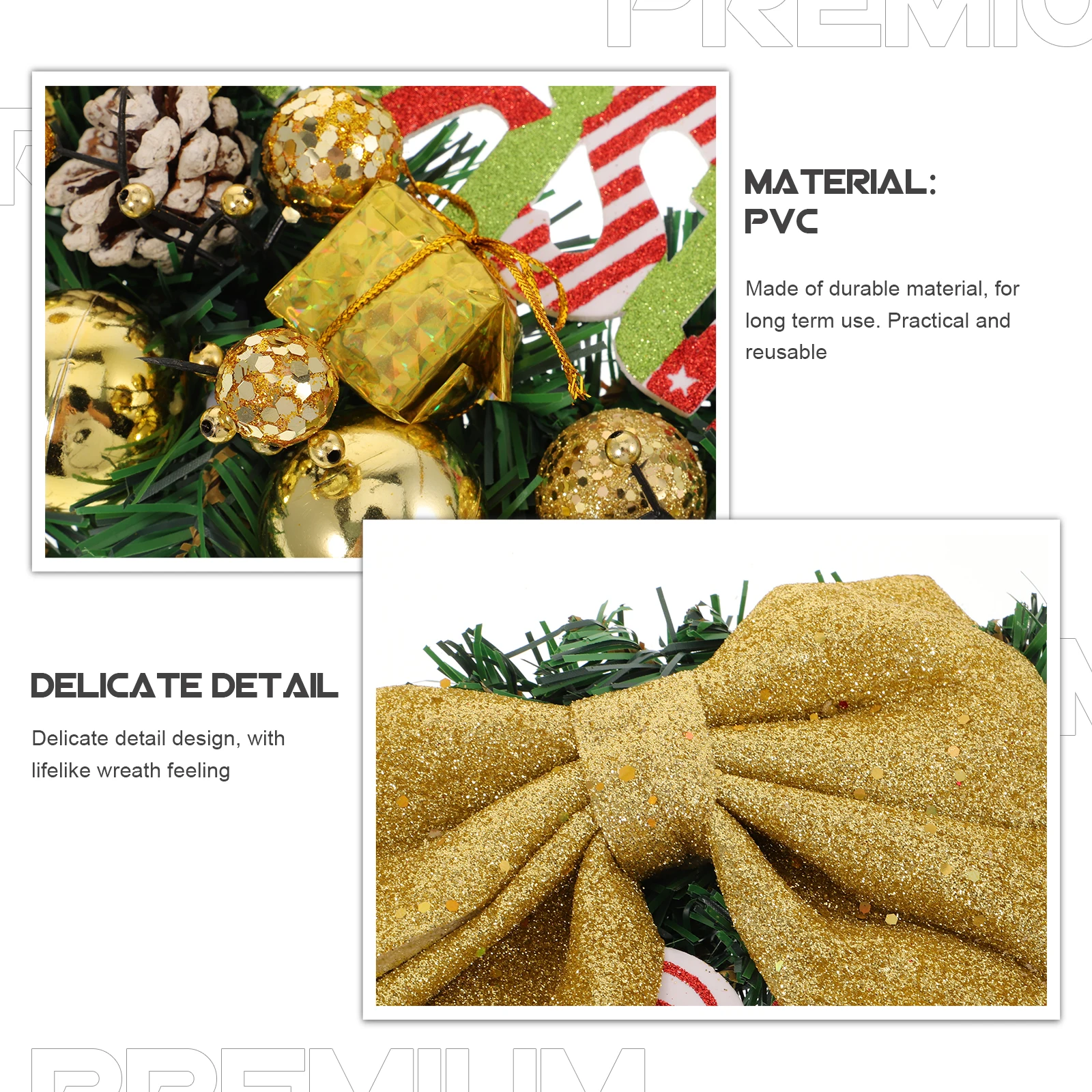 

Christmas Wreath Decorative Garland Decorations Party Wreaths Garlands Door Tree