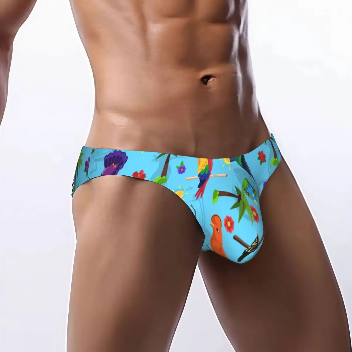 

Men's Sexy Briefs Breathable Bikini Bird Pattern Men Underpants Low Cut Man Underwear Panties