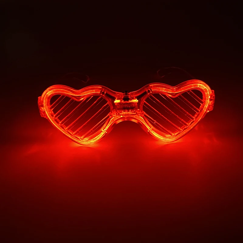 Hot Sale Hearted Shaped Shutter Glasses Girls Women Eyewear  Decorative Light Up Sunglasses For Carnival Night Weddding Glasses
