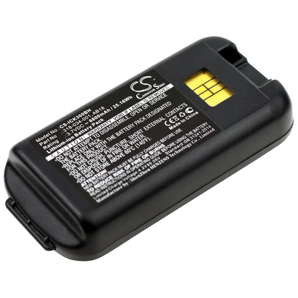 

Replacement Battery for Intermec CK3, CK3A, CK3B, CK3C, CK3C1, CK3N, CK3N1, CK3R, CK3X, EDA61K 318-033-001,
