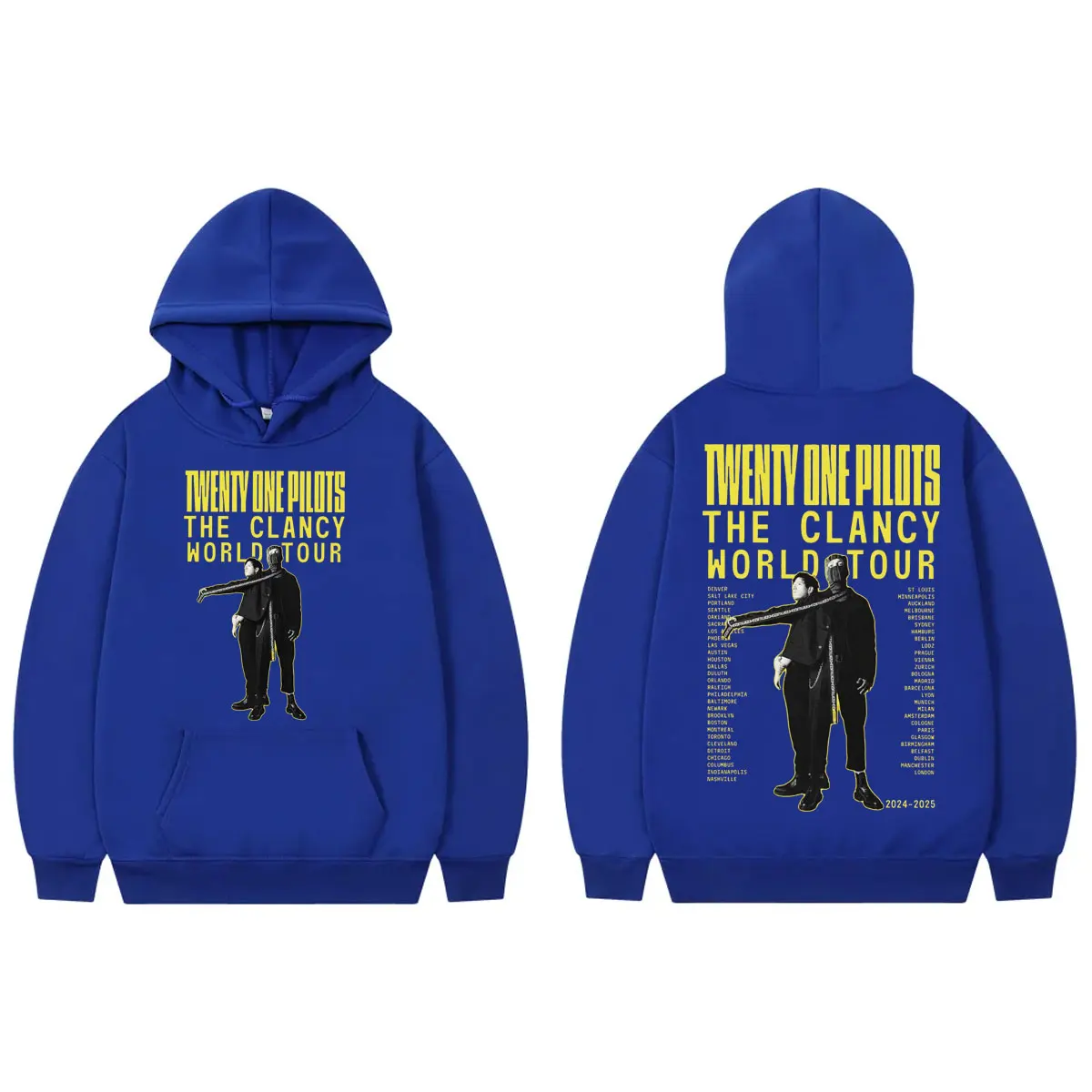 Rock Band Twenty One Pilots Double Sided Graphic Hoodie Clancy World Tour 2024 Sweatshirts Men Women Vintage Fashion Pullovers