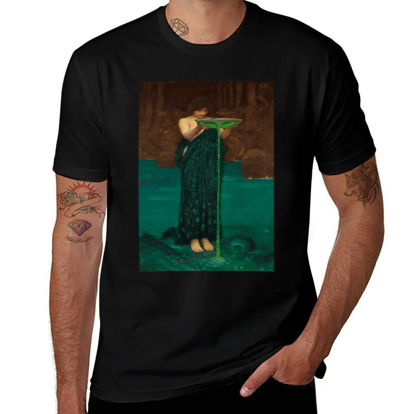 John William Waterhouse - Circe Invidiosa T-Shirt Classic Crew Neck Cotton T-Shirt