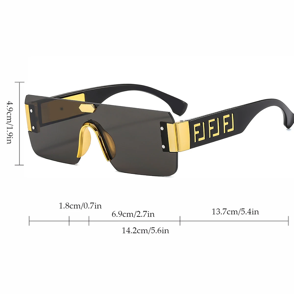 New Fashionable Frameless Trimmed Fashionable Mirror for Men and Women Trendy Personality Square Decorative Sunglasses image 3