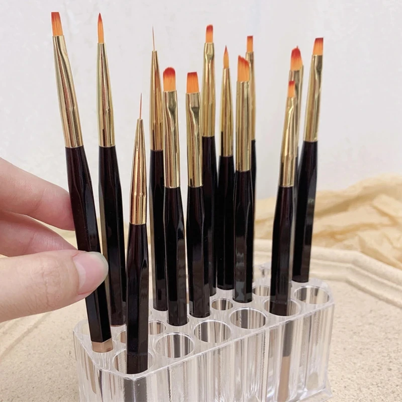 26 Holes Makeup Brush Holder Multifuntional Acrylic Desktop Cosmetics Storage Rack  Lipstick Organizer Transparent Showing Shelf view 4