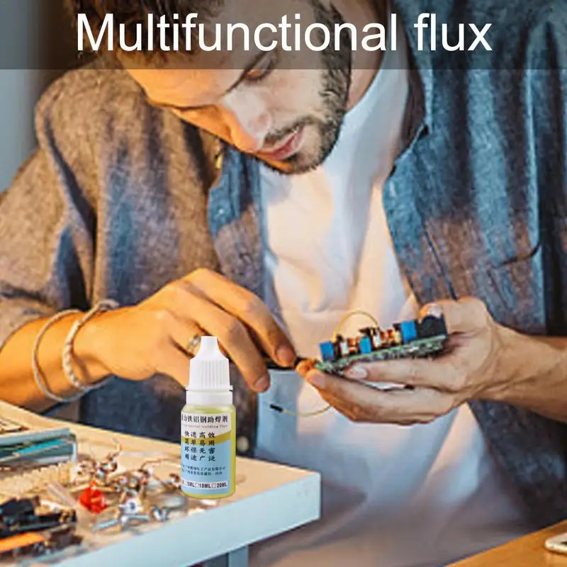 Soldering Flux Liquid Electronics Flux Paste 10ml No Clean Liquid Flux For Pure Aluminum/Stainless Steel/Copper Soldering Tool