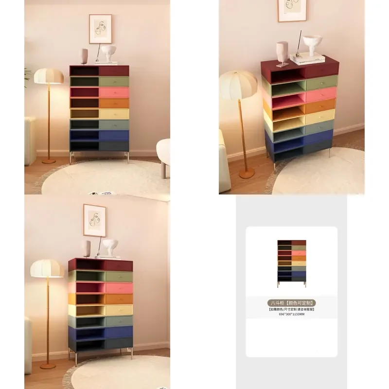 Stacking Eight Bucket Cabinet for Internet Celebrity Dopamine Storage Decorative Cabinet