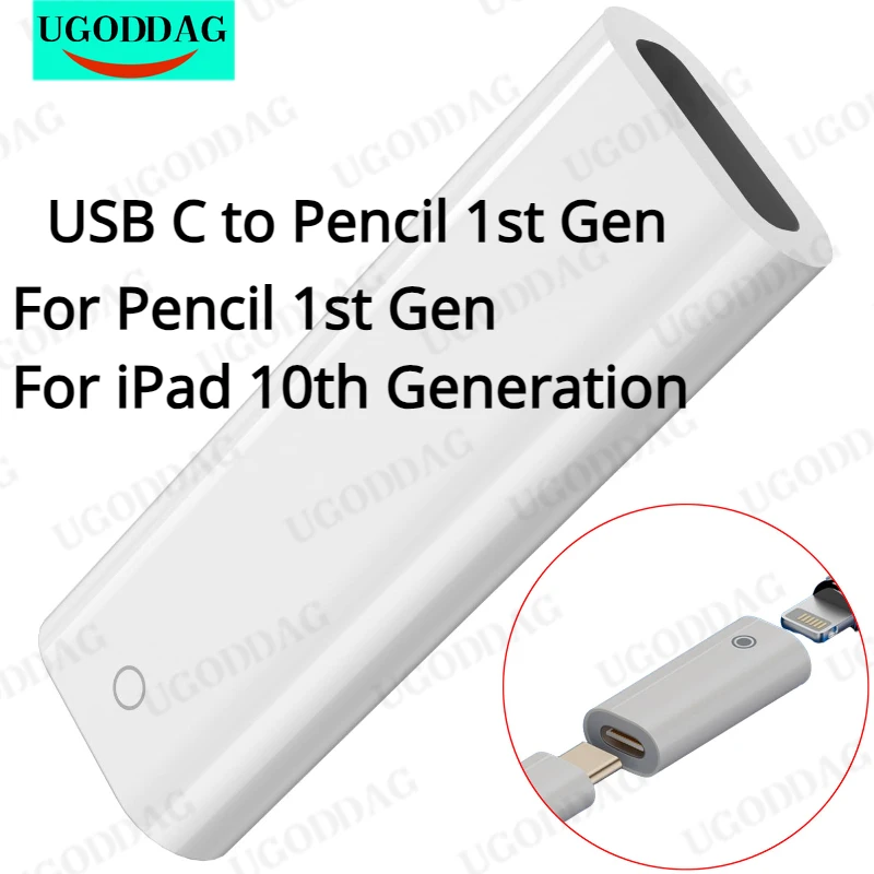 Adapter USB C do ołówka 1. Generacji dla iPada 10. Generacji typ żeński C do błyskawicy adaptery do ładowania ołówka 1. Generacji