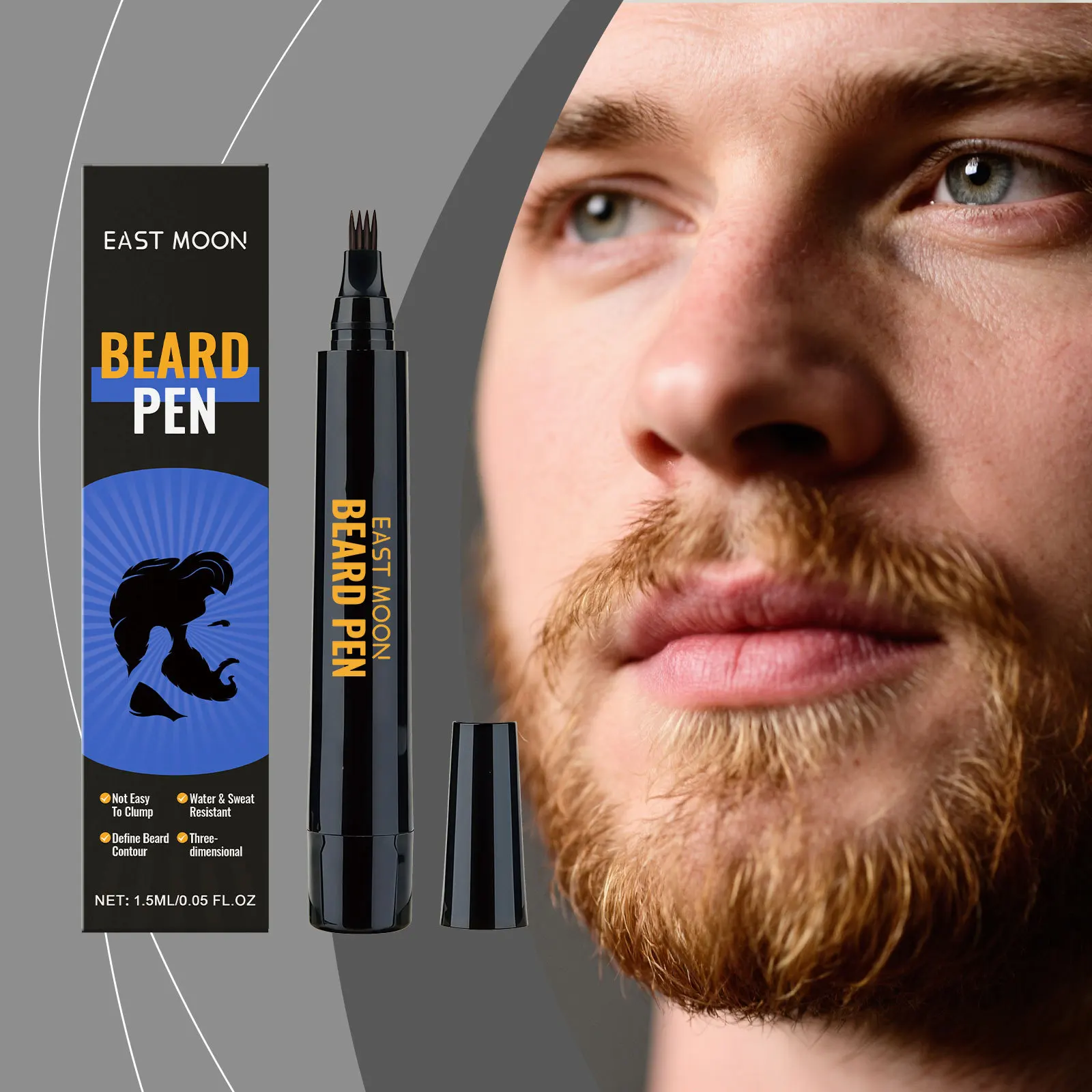 East Moon Men Beard Filling Pen Without Greasiness Lasting Moisturizing Dry Special Edition Glamour Gifts Moustache Coloring Pen