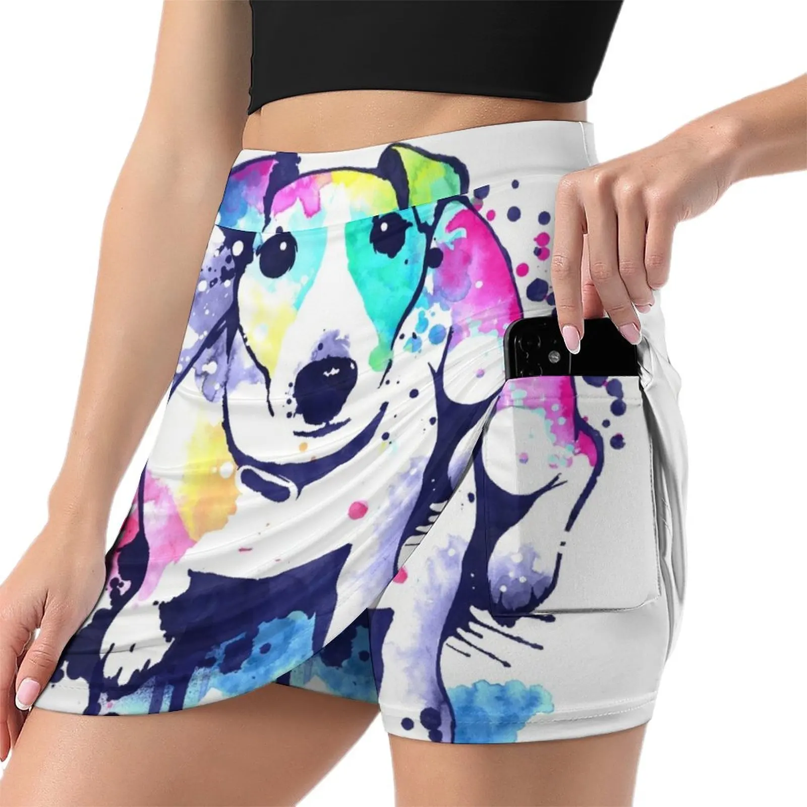 Watercolor Jack russell terrier Mini Skirt japanese fashion night club outfit summer skirts