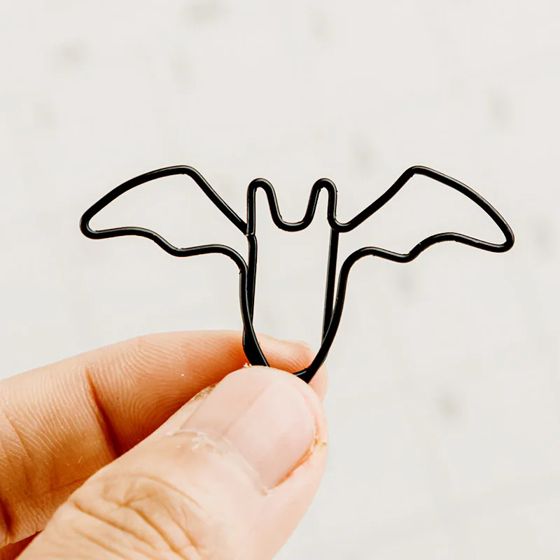 Bat Paperclips Halloween Rare Paperclip Plastic Gecoate Stalen Zwarte Paperclip Paperpapier Classificatie Clip Metalen Booklabel Pin