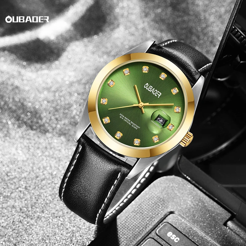 

OCHSTIN Men's Watches Original Luxury Quartz Luxury Diamond Watch for Man Leather Watch Strap Waterproof Wristwatch Male Date