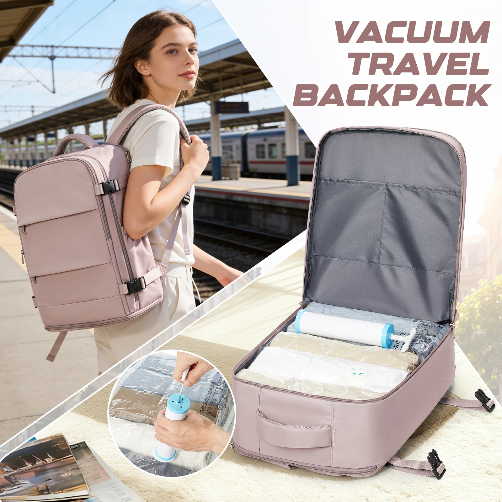 

Ryanair 40x30x20 Backpack, EasyJet Wizzair Cabin Carry-On Travel Backpack Laptop Bag, Hand Luggage Backpack, Vacuum Storage Bag