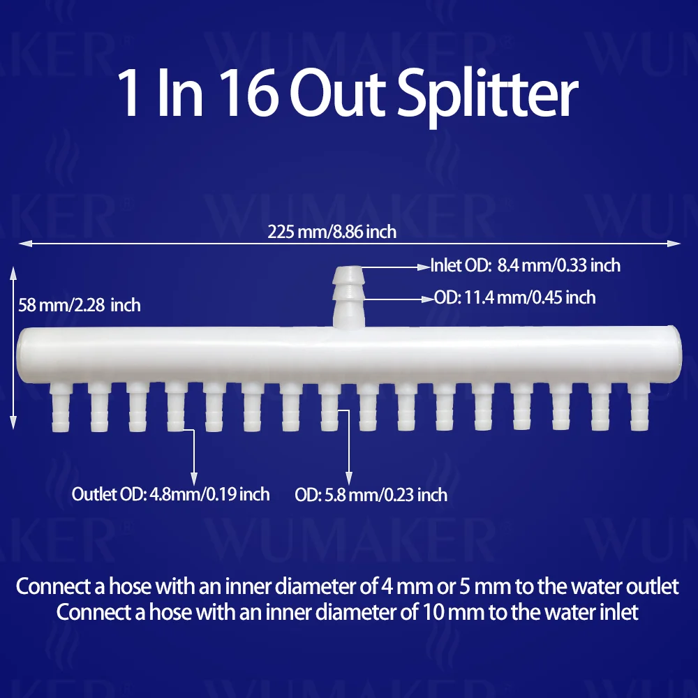Tubo flessibile in plastica Flusso d'acqua Splitter Deviatore Giunto a pagoda Multi testa Liquido Separato Irrigazione Piantagione da giardino Laboratorio di pesci