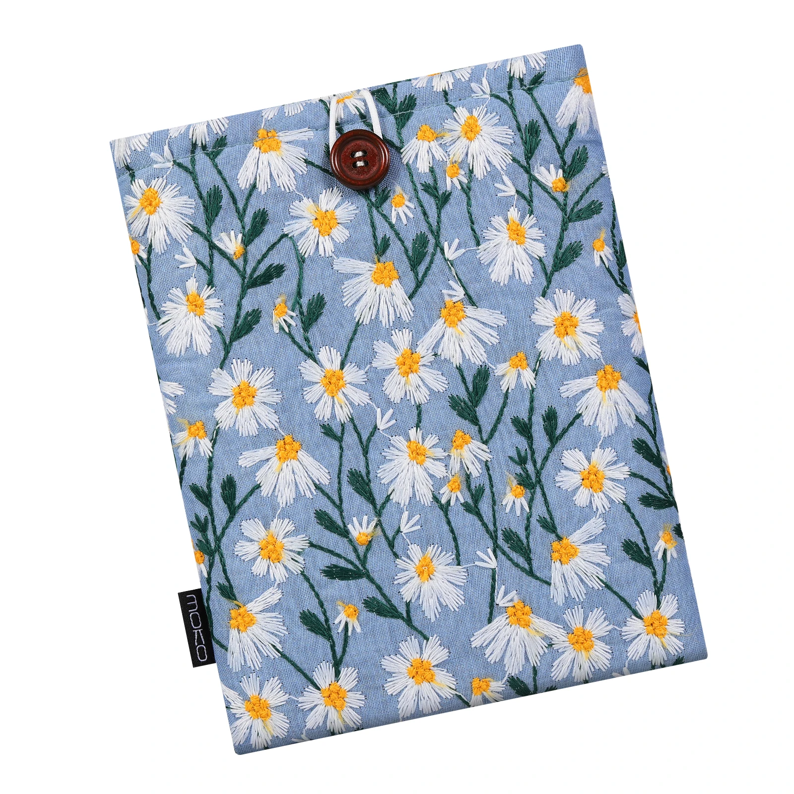 MoKo 6-7' Embroidered Daisy Padded Sleeve Pouch for Kindle Paperwhite 11th/10th Gen, Kindle Pouch for Voyage/Kobo EReader