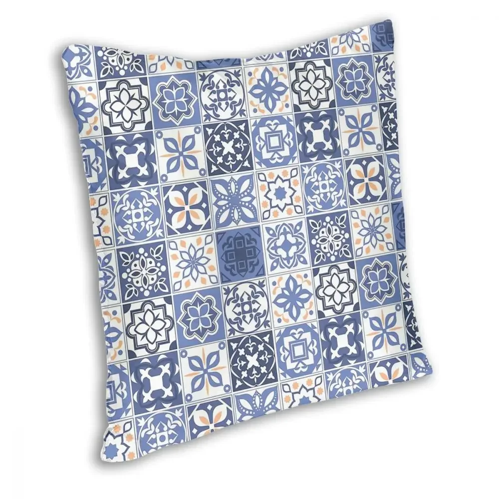 Blue Delft Portuguese Tile Throw Pillow Cover Cushions for Sofa Azulejo Pattern 45*45cm Cushion Covers