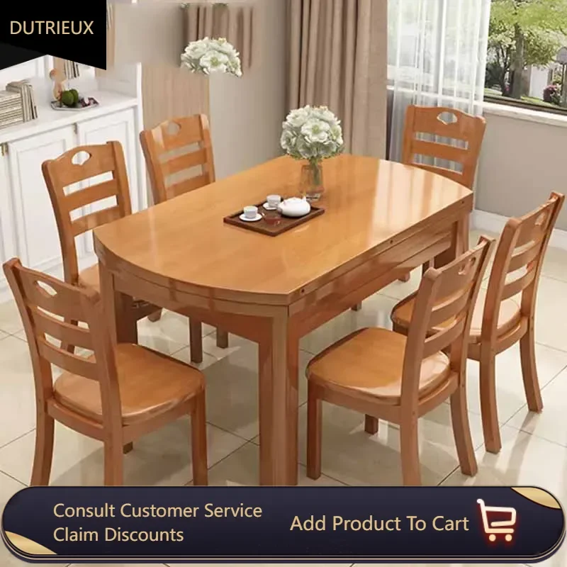 

High Oilproof Dining Table Wooden Waterproof 4 Chairs Modern Tables Restaurant Conference Nordic Mesas De Jantar Home Furniture