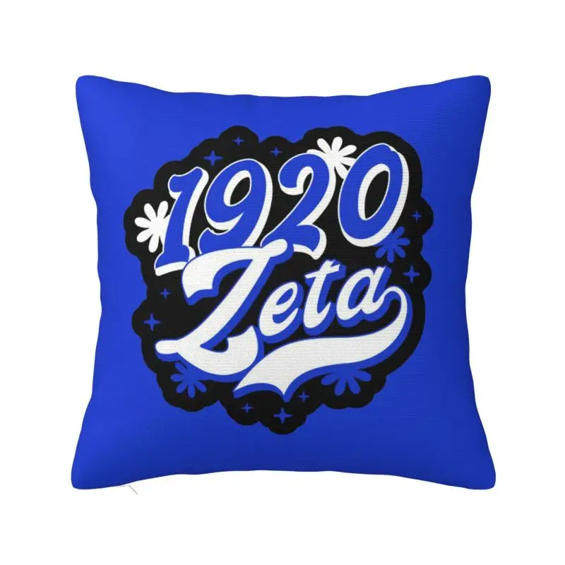 Custom Zeta Phi Beta Sorority Logo Cushion Cover Home Decorative Print Throw Pillow Case for Car Two Side