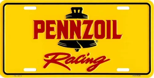 Vintage Pennzoil License Plate Embossed Metal New Old Stock Racing #351 Aluminum