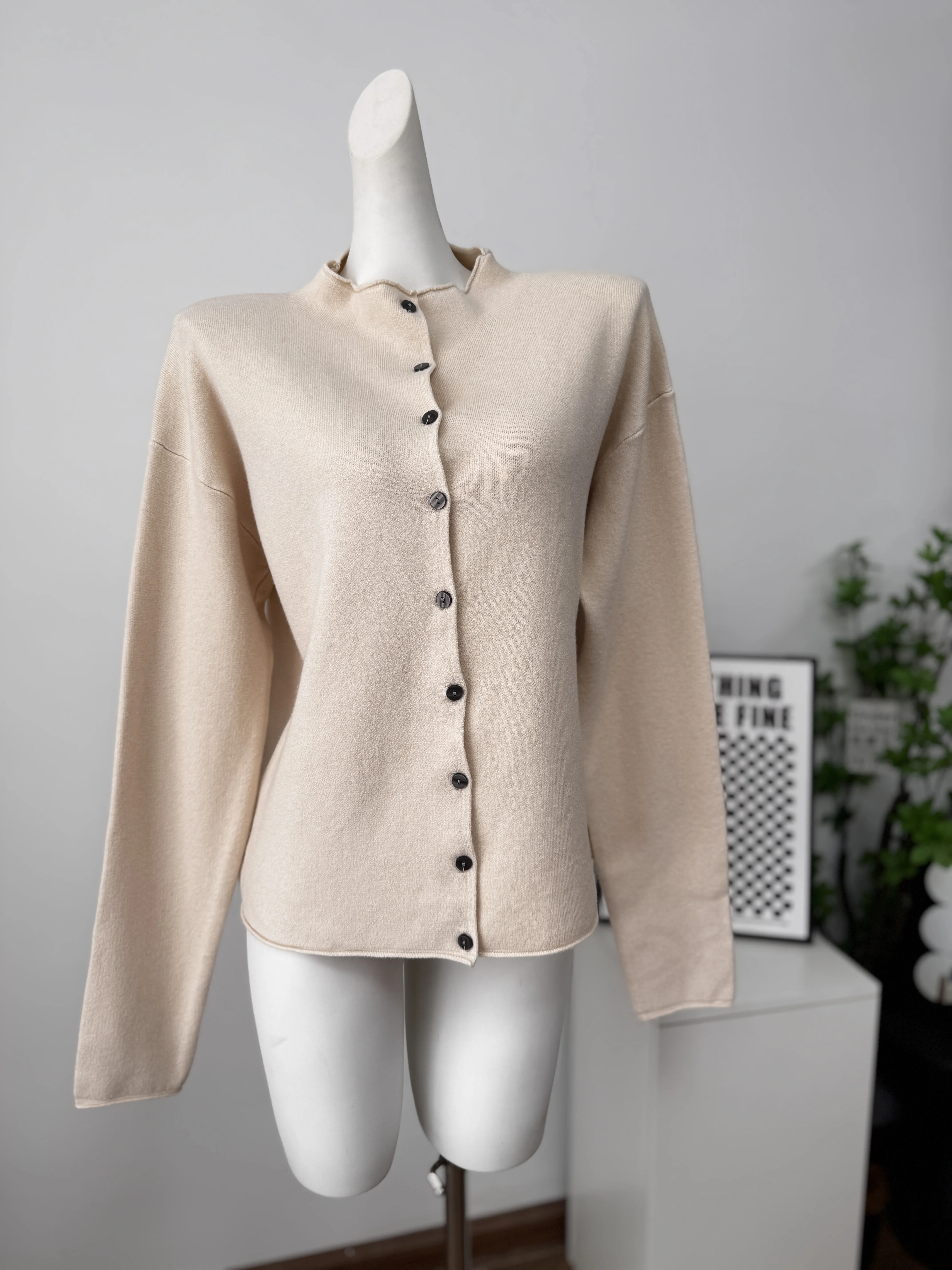 Hirsionsan 2026 Cross-Border Neuer Klein-Blau Strickcardigan Einreihig Slim Fit Langarm Casual Strickjacke – Detail 25