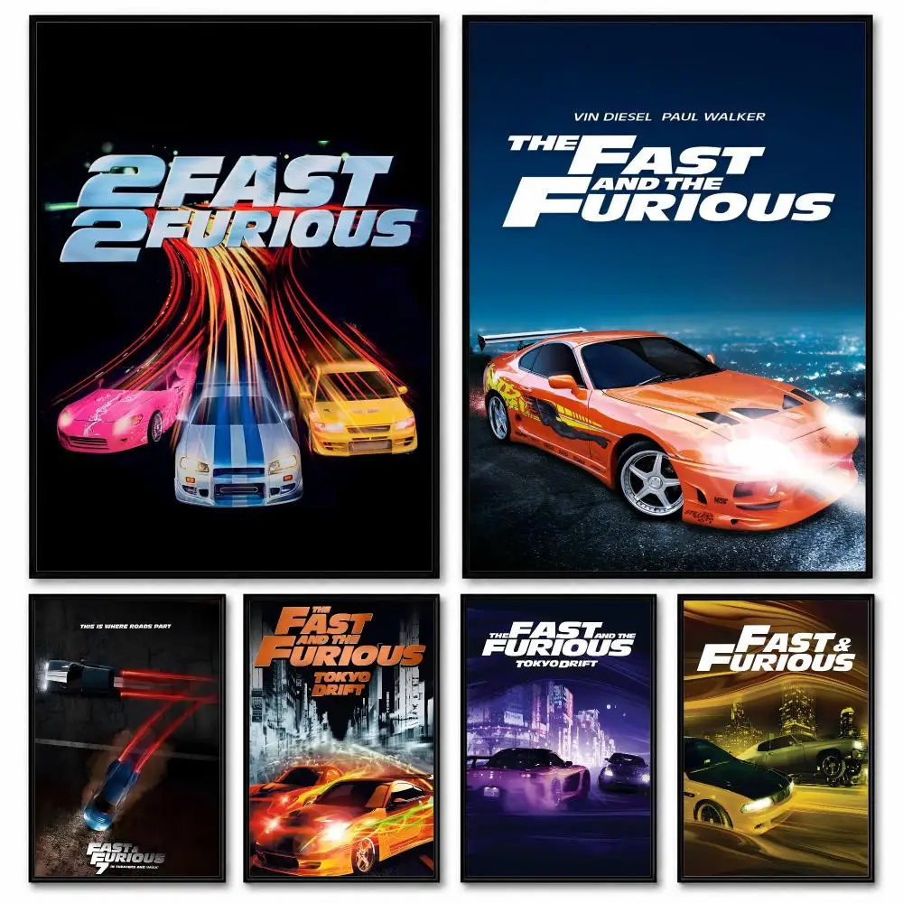 F-Fasts and F-Furious 2 Classic Vintage Poster Room Decor Home Wall Art Printing Waterproof Garage BedRoom Posters Gift