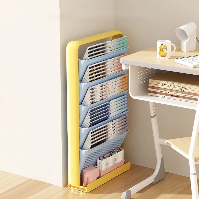 Plastic Student Desk Book Bookshelves Floor To Ceiling Storage Shelves Multi-level Organization Mobile Book Storage Rack ZI677