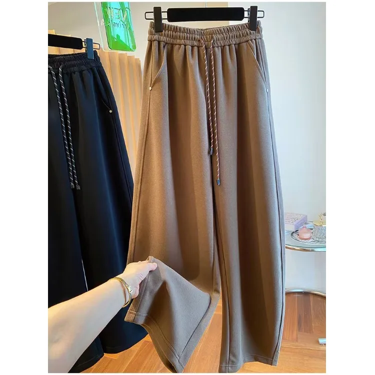 المرأة فضفاضة مستقيم الساق الموز السراويل عالية الخصر السراويل الكورية Sle تخفيف Faion Fce اصطف الخريف الشتاء وصول جديد #4
