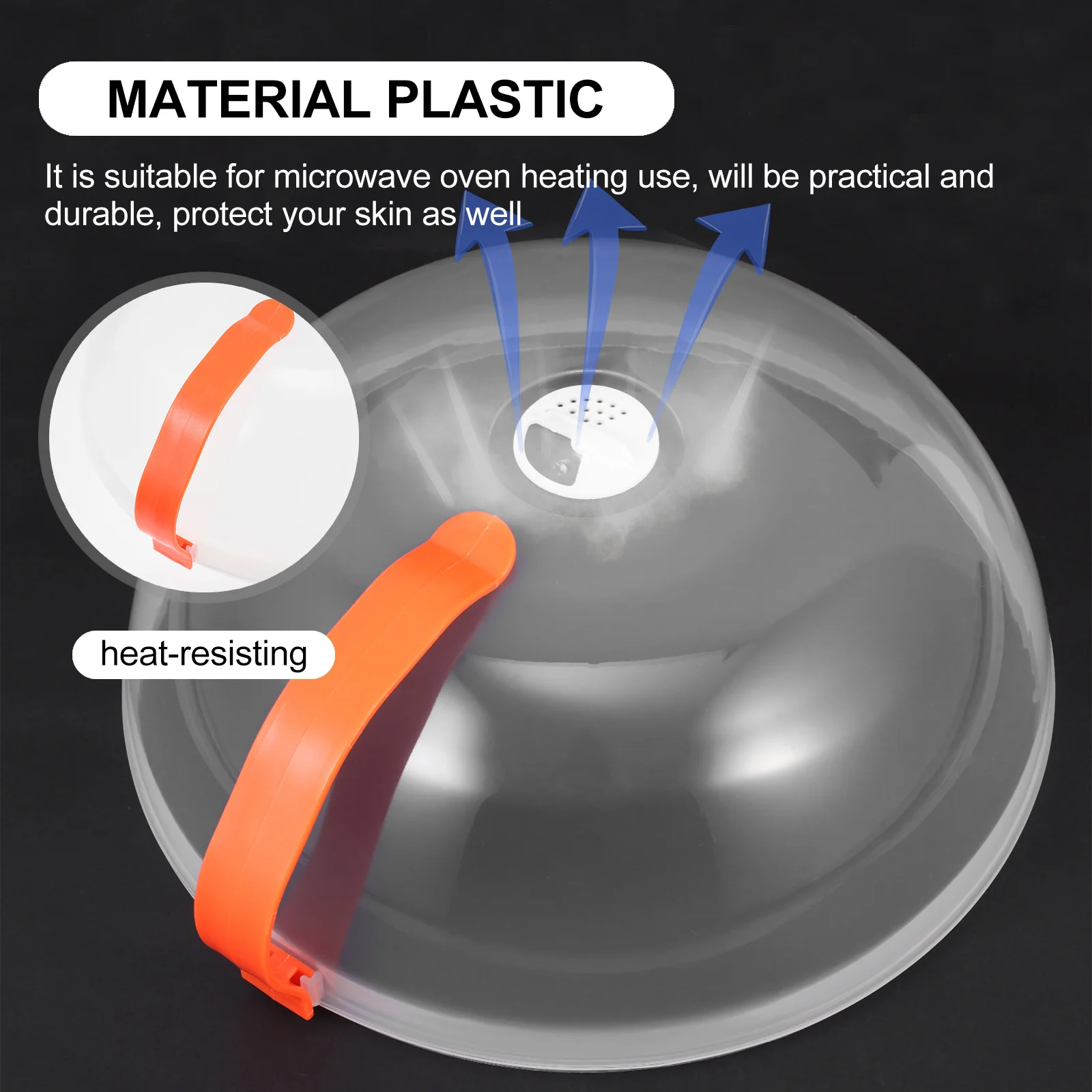 

4pcs Oil Proof Cover Microwave Food Lids With Handles Heat Resistant Plate Covers For Burgers Steaks Grilled Veggies Microwave