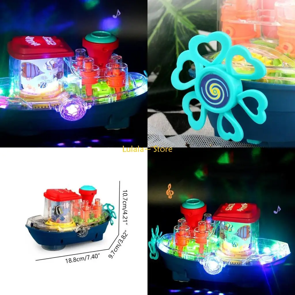 

Y4QA Electric Boat Toy Sound and Light Music Toy Decorative Ship Gift for Toddlers