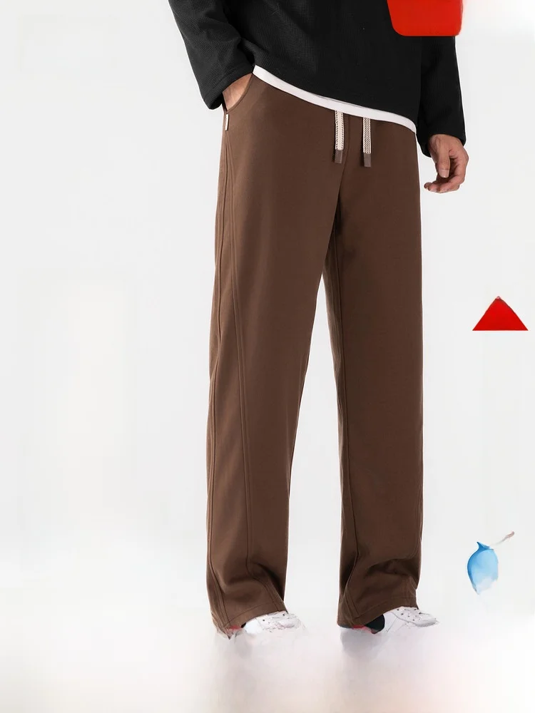 

Snow Flng Spring 2026 Men's down Pants Removable Inner Vest Straight Casual Sweatpants Dstring Elastic Waist